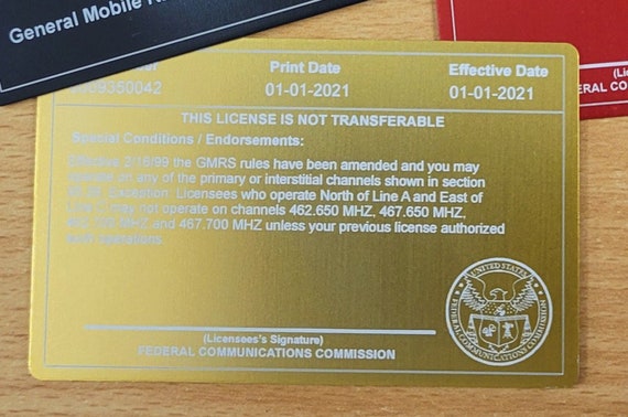 ALUMINUM FCC Amateur Radio License Reference Copy Card - Etsy