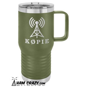 20oz Ham Radio Callsign Travel Mug with Antenna