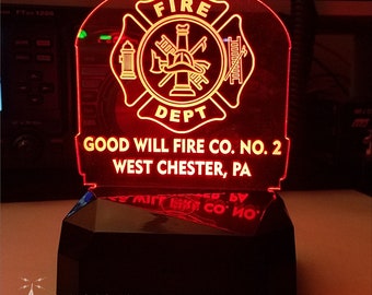 Lighted Fire Insignia Logo & Info Display - LED