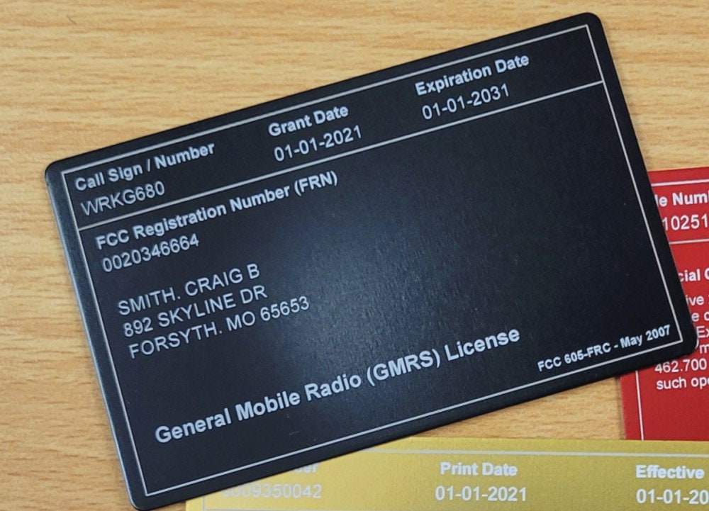 ALUMINUM FCC Amateur Radio License Reference Copy Card - Etsy