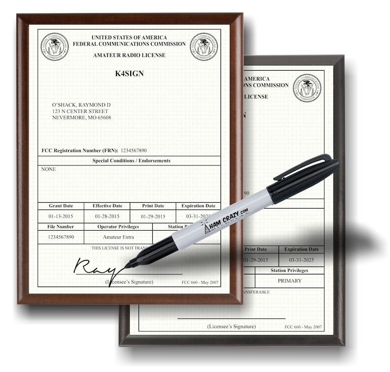 Real-Sign\u2122 FCC Amateur Radio License Plaque for Ham Radio Operators