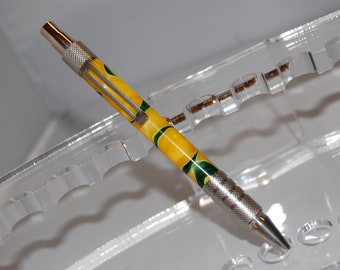 Duraclick Pen - Swirled Yellow and Green Acrylic