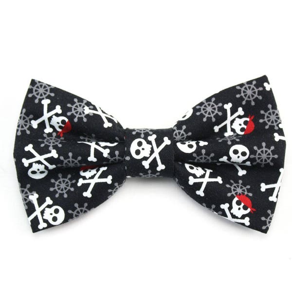 Pirate Skull Crossbones Dog Bow Tie Nautical Cat Bowtie