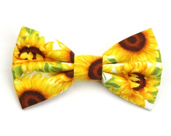 Sunflower Dog Bow Tie - Yellow Floral Cat Bowtie