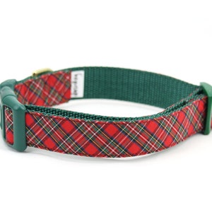 Christmas Plaid Dog Bow Tie Collar - Holiday Tartan image 5