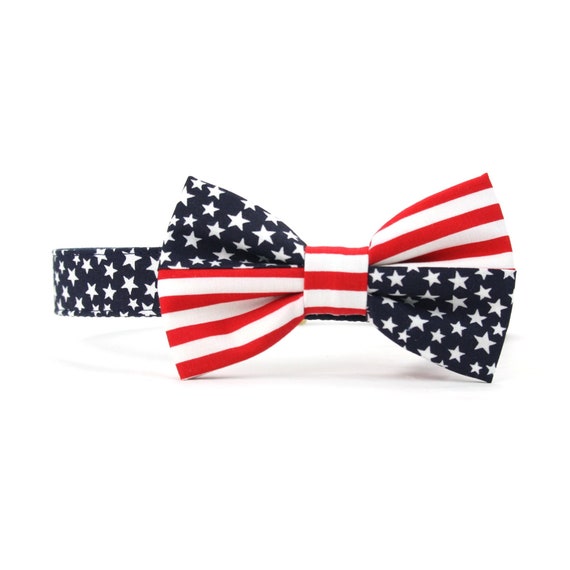 Stars and Stripes Dog Bow Tie Collar Patriotic Flag Dog Bowtie - Etsy