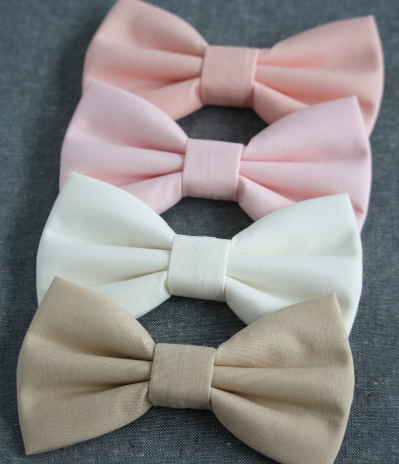 Wedding Dog Bow Tie Cat Bow Tie Light Peach Blush Pink Ivory | Etsy