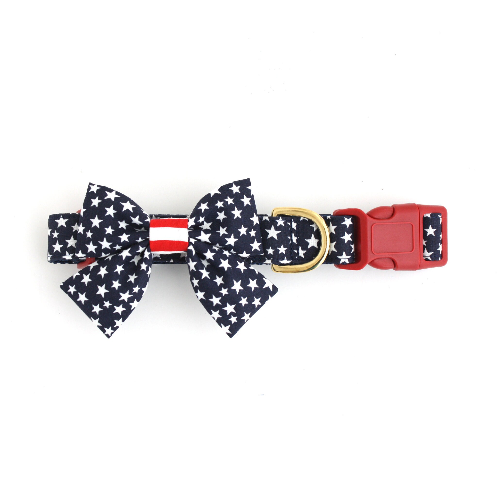 Navy Stars Patriotic Dog Bow Tie Collar
