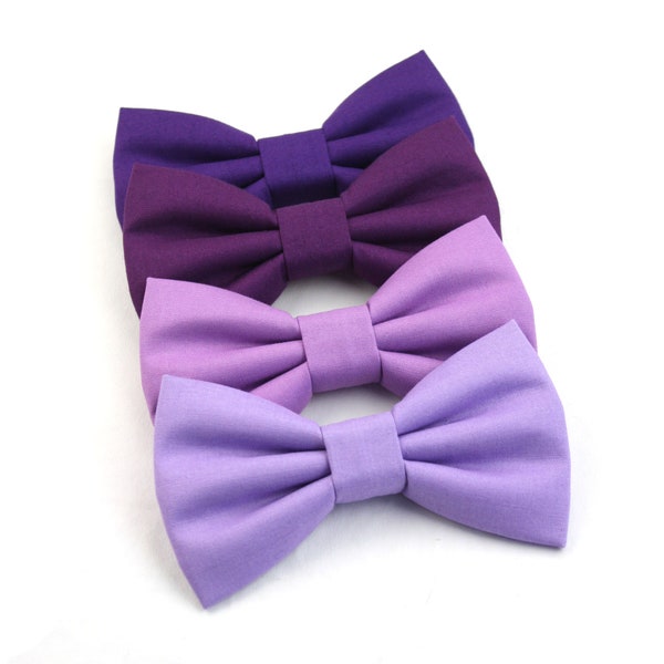 Purple Dog Wedding Bow Tie Cat Bowtie - Ring Bearer - Formal Attire for Pets - Eggplant - Orchid - Hydrangea