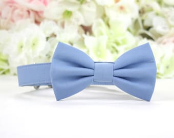 French Blue Wedding Dog Bow Tie Collar