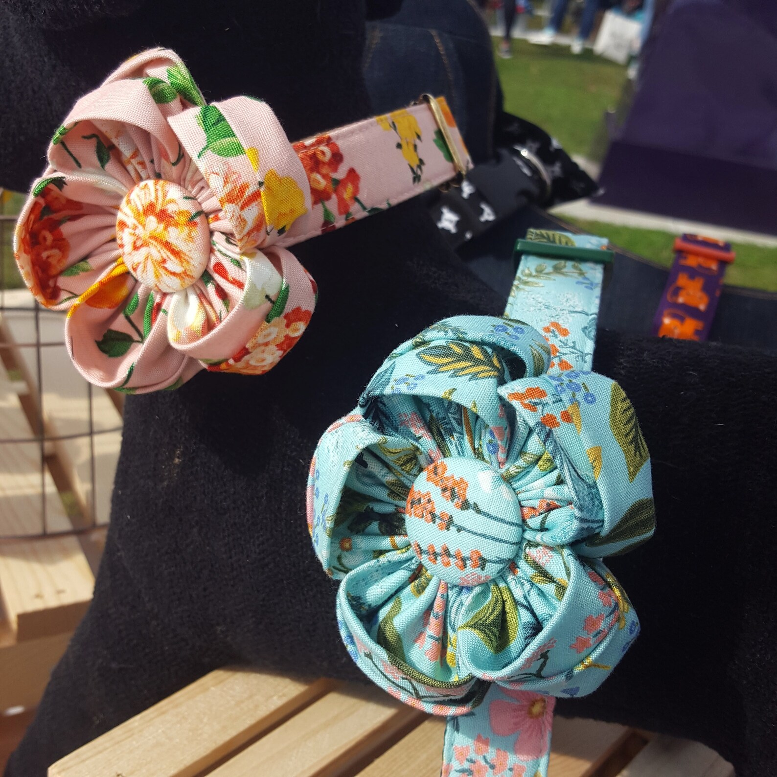 Dog Flower Collar Accessory Removable Fabric Flower Choose Etsy