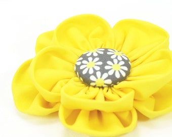 Yellow Dog Collar Flower - Pet Flower Accessory - Wear on your pet's collar or harness