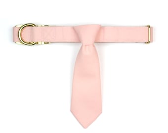 Dog Wedding Necktie Collar - Light Peach - Ring Bearer Attire - Neck Tie for Dogs