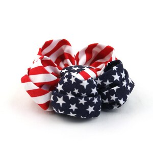 Flag Dog Collar Flower Accessory Stars and Stripes Red White Blue Patriotic 4th of July image 3