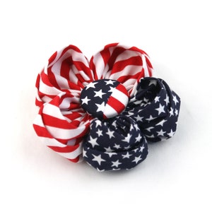 Flag Dog Collar Flower Accessory Stars and Stripes Red White Blue Patriotic 4th of July image 1