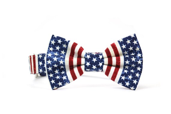 american flag dog bow tie