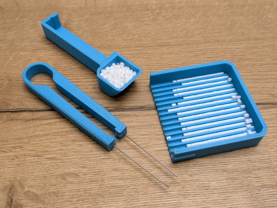 Fuse bead double needle tweezer & aligner tray set – Precision tool kit for fuse bead projects