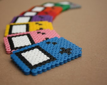 Game Boy multicolor perler hama bead keychain badge