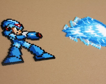 Megaman perler hama bead figure, retro game decoration