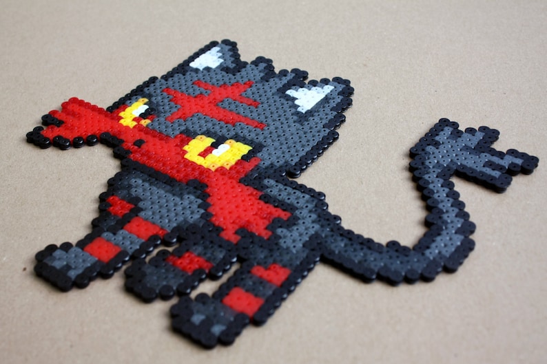 Litten Pokemon Generation 7 Perler Hama Bead Sprite Pixel Etsy