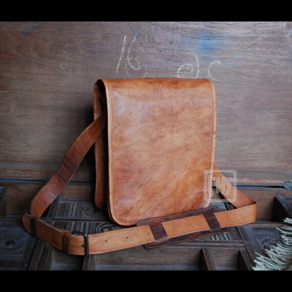 camel leather messenger bag
