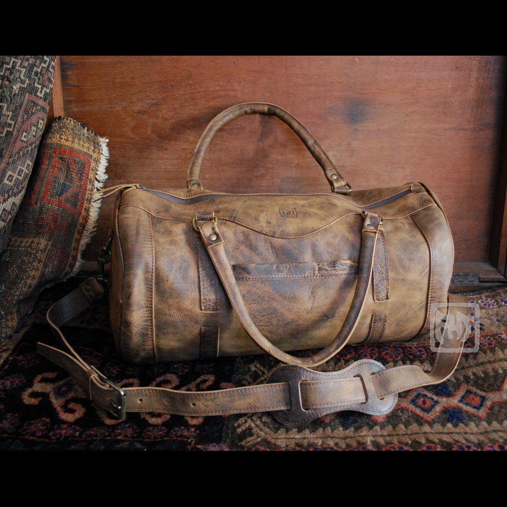 FHT Voyager Leather Duffle Bag Travel Shoulder Luggage | Etsy