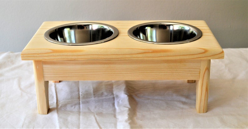 Elevated Unfinished Small Dog Cat Raised Wood Feeder Table Etsy