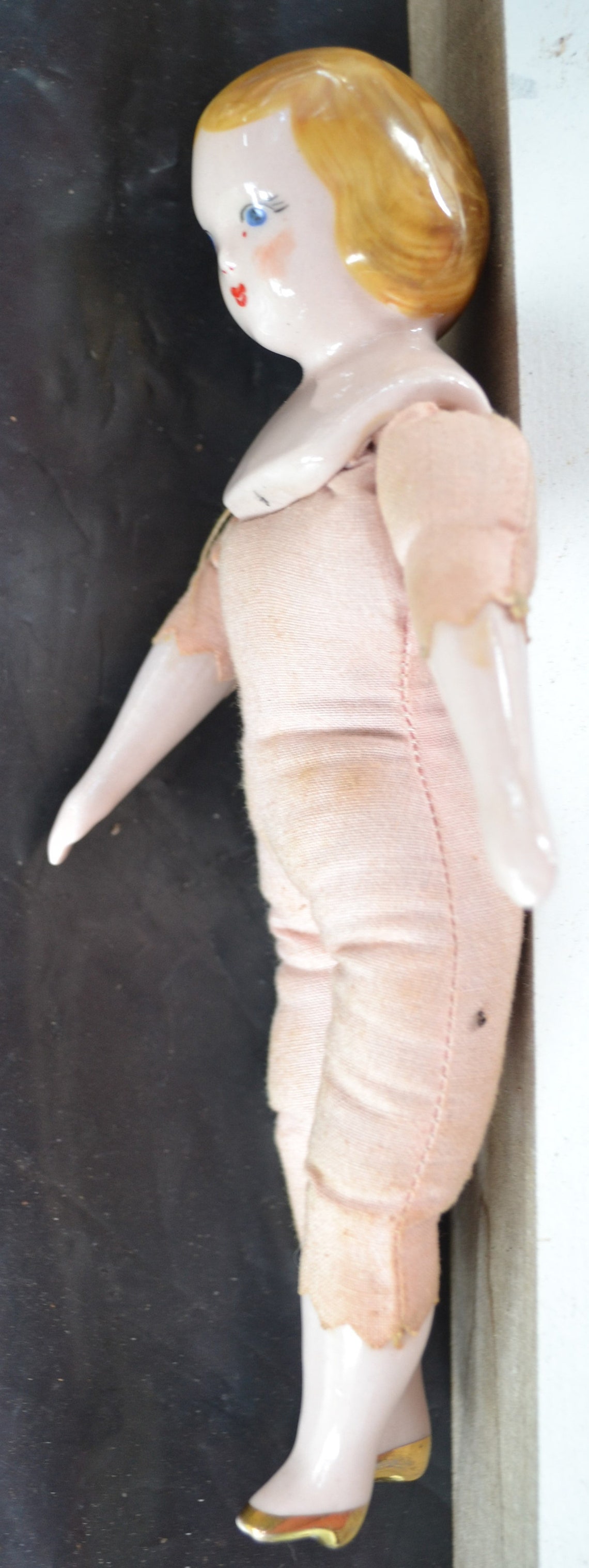 Porcelain Doll with Cloth Body Vintage Etsy