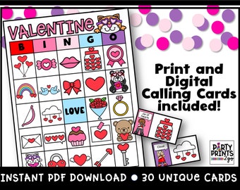 Valentine Bingo | Printable Bingo Cards | Valentine’s Day Party Activity | Valentine Game | Kid's Party Game| Valentine’s Day Classroom Game