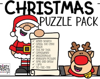 Printable Christmas Game Bundle | Christmas Party Games | Christmas Puzzles | Christmas Family Games | Classroom Christmas Printables