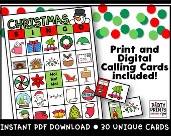 Christmas Bingo | Printable Bingo Cards | Christmas Party Activity | Christmas Game | Holiday Bingo Game Cards | Instant Download