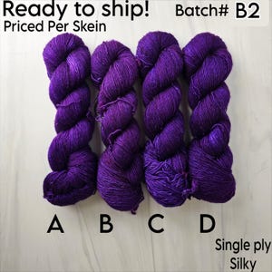 RTS -Batch B2 ready to ship- Assorted SW merino silk single ply Fingering sock weight skeins - choose one