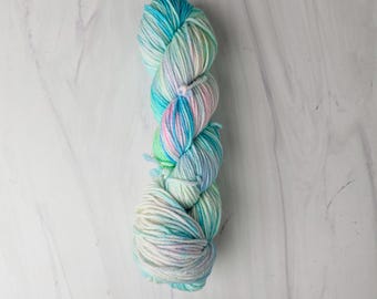 RTS Ready to Ship - SDK10 snuggle DK SW Merino Nylon - exact skein shown - 100g 246 yards - aqua blue purple pink