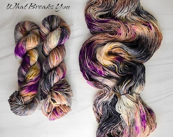 Only you can decide - Hand Dyed Variegated Yarn - fingering lace to worsted to bulky - choose your base speckled grey purple brown ACOTAR