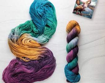 Harpy - Hand dyed variegated Yarn-  Choose Your Base - SW Merino 100g