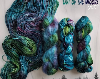 Out of the Woods - Hand Dyed Variegated Yarn - fingering to worsted weight choose your base teal green maroon purple moss blue