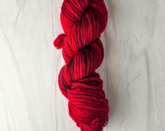 RTS Ready to Ship - Cloud6 - Cloud base single ply extra bulky Superwash Merino - 150g 82 yards total - red melt the ice colorway