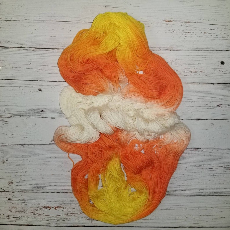 Candy Corn Hand Dyed Variegated Yarn Fingering Lace to Etsy