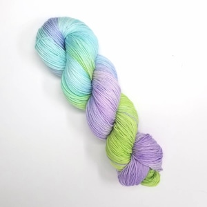 Fairy Dust- Hand Dyed Variegated Yarn - fingering to worsted weight choose your base, pastel blue purple green