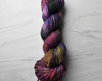 RTS Ready to Ship - W76 Worsted yarn base -exact skein shown - 100g 219 yards ultra fine SW Merino-  Brown Burgundy Berry