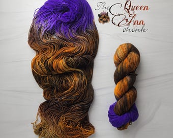 Princess Donut - Hand Dyed Variegated Yarn - fingering lace to worsted to bulky - choose your base - inspired by DCC books brown purple AP