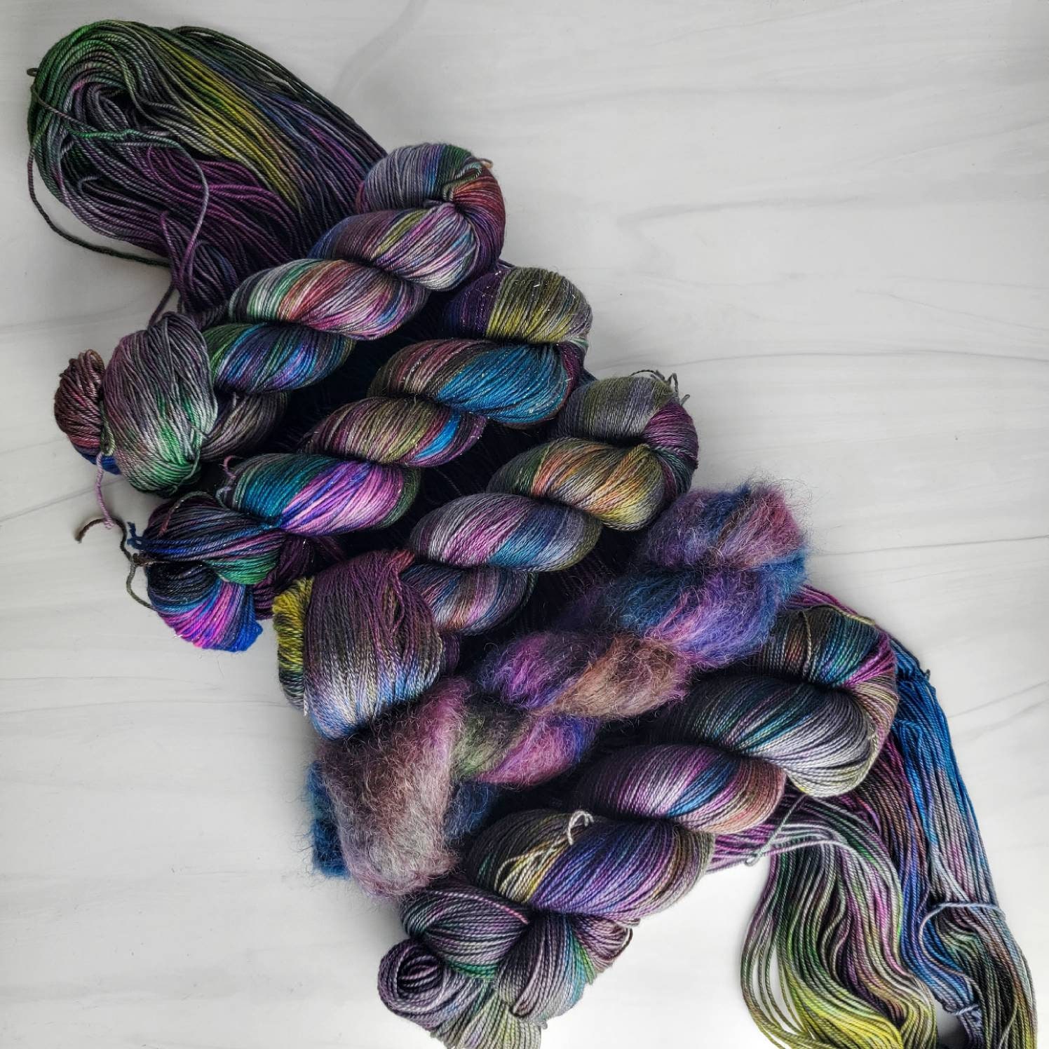 Oil Slick - Hand Dyed Variegated Yarn - Fingering to Worsted Oil Slick - Hand Dyed Variegated Yarn - Fingering to Worsted