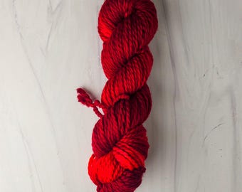 RTS -  bulky3 SW Merino  - Hand Dyed- chunky 106 yards 100g ready to ship- ultra soft green purple pink