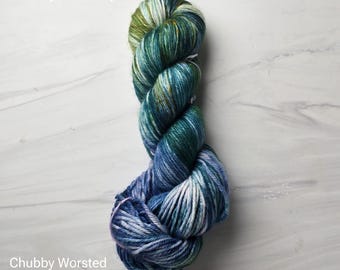RTS Ready to Ship - CBW5 Worsted yarn base -exact skein shown - 100g 219 yards ultra fine SW Merino-  green teal orange brown
