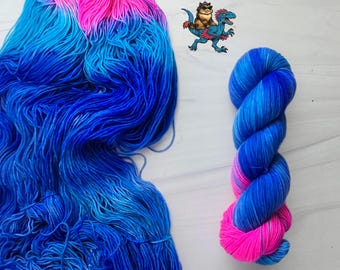 Mongo is Appalled - Hand Dyed Variegated Yarn - fingering lace to worsted to bulky - choose your base - inspired by DCC books blue pink AP