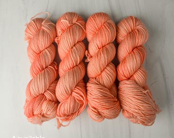 RTS Ready to Ship - MCNDK10  yarn base -exact skein shown - 100g 231 yards ultra fine SW Merino cashmere nylon - peach
