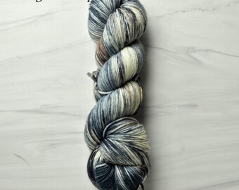 RTS Ready to Ship SS17 Squishy sock base -exact skein shown - 100g 437 yards ultra fine SW Merino Nylon 85 15 gray brown tan cream