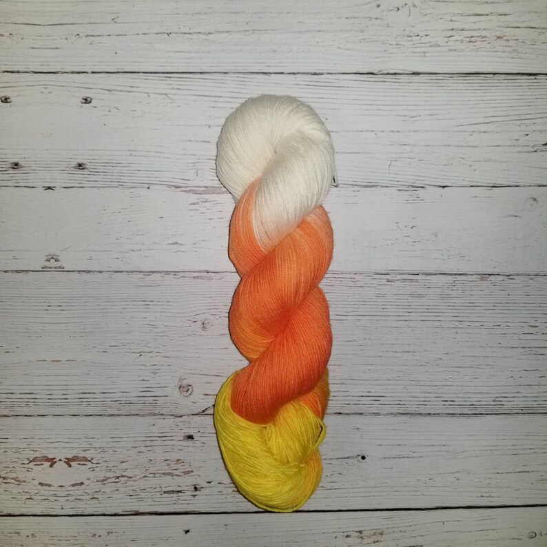Candy Corn Hand Dyed Variegated Yarn Fingering Lace to Etsy