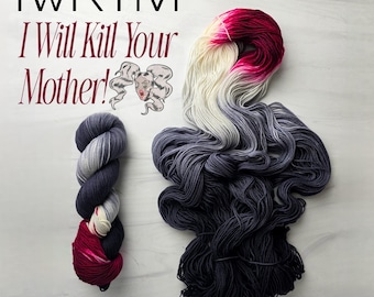 IWKYM - Hand Dyed Variegated Yarn - fingering lace to worsted to bulky - choose your base- inspired by DCC books black grey white burgundy