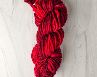 RTS Ready to Ship - Cloud5 - Cloud base single ply extra bulky Superwash Merino - 150g 82 yards total - red melt the ice colorway